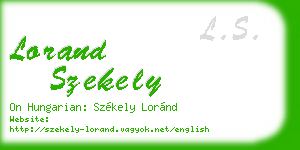 lorand szekely business card